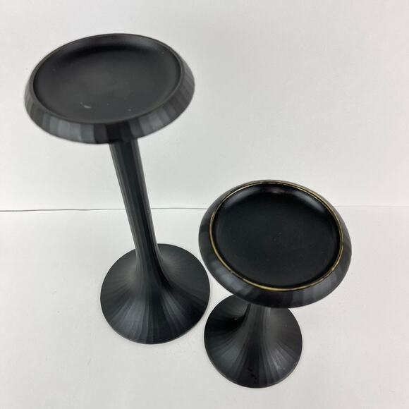 Crate & Barrel Metal Pillar Candle Holders - Picture 4 of 8